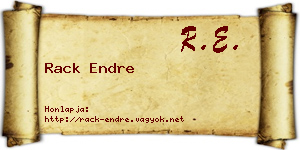 Rack Endre névjegykártya